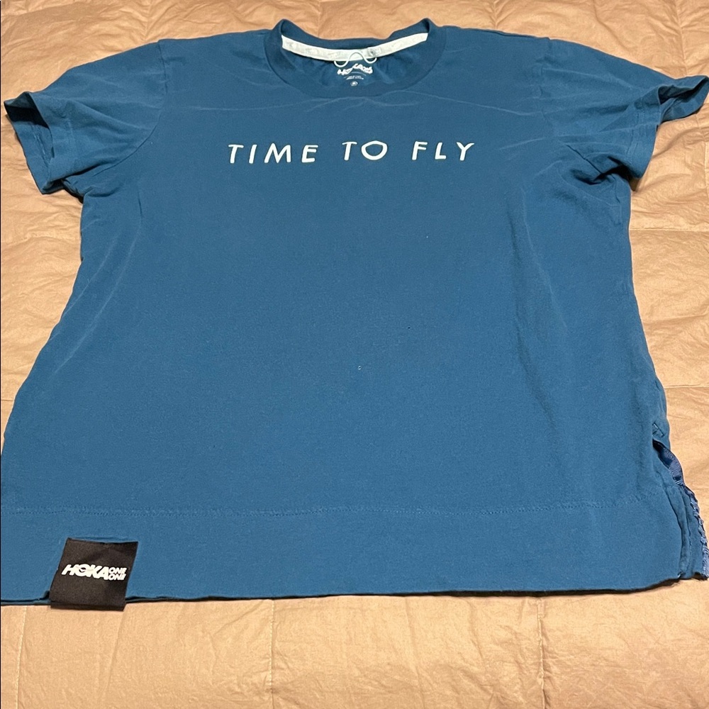 Hoka One One Teal 'Time to Fly' Tee